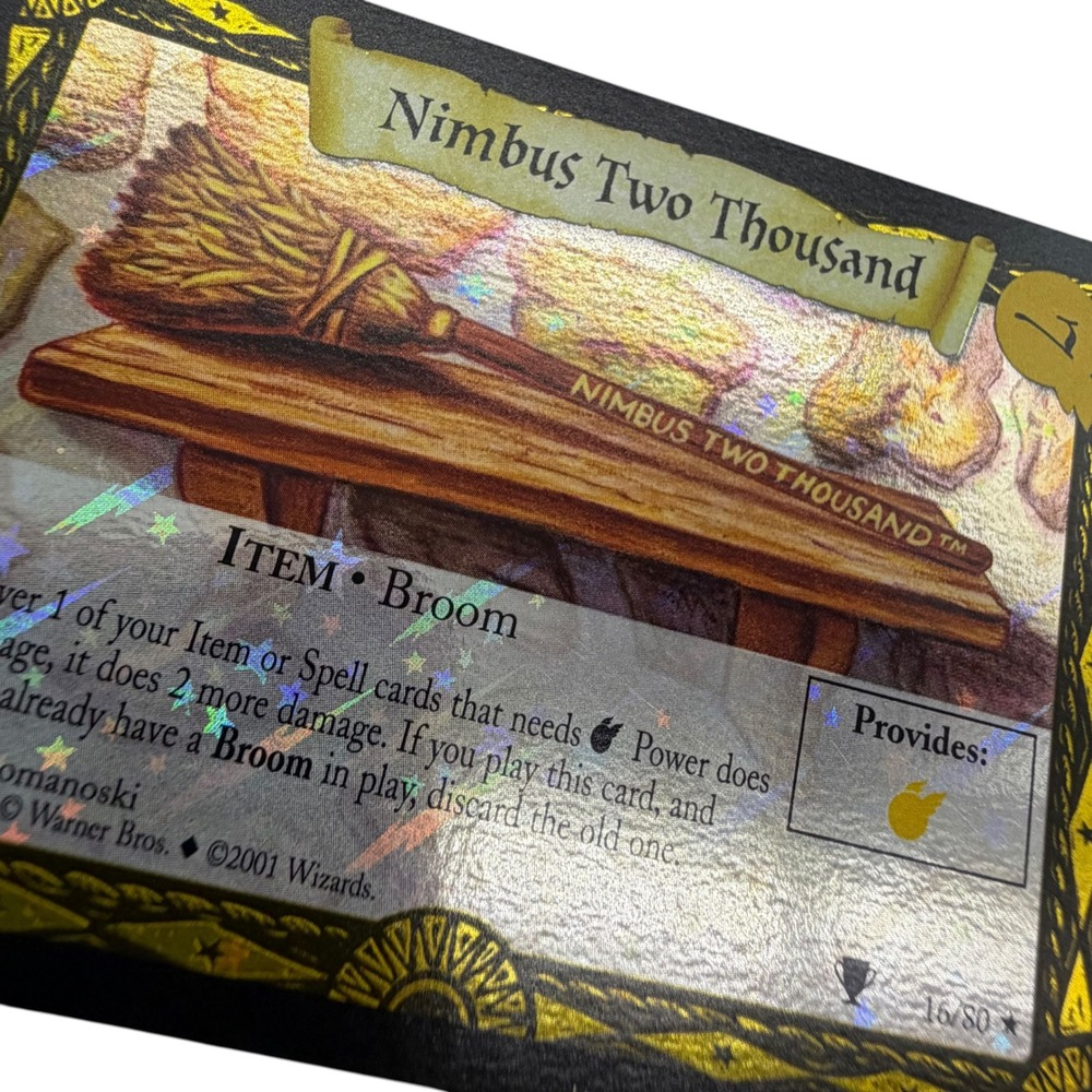 Harry Potter TCG Nimbus Two Thousand 16/80 Quidditch Cup Rare Holo Foil 2001 EX